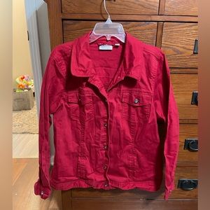 Denim and company red jean jacket